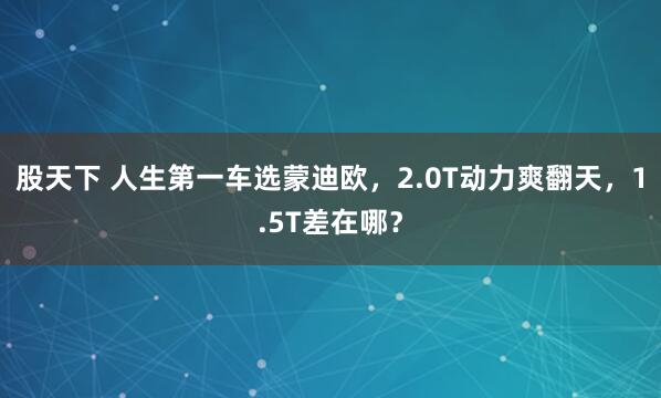 股天下 人生第一车选蒙迪欧，2.0T动力爽翻天，1.5T差在哪？