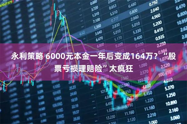 永利策略 6000元本金一年后变成164万？“股票亏损理赔险”太疯狂
